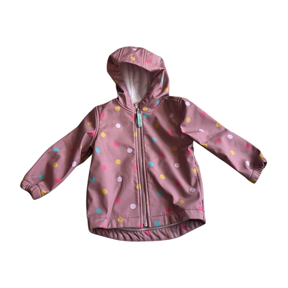 Cat & Jack Pink Polka Dot Hooded Softshell Jacket 2T
